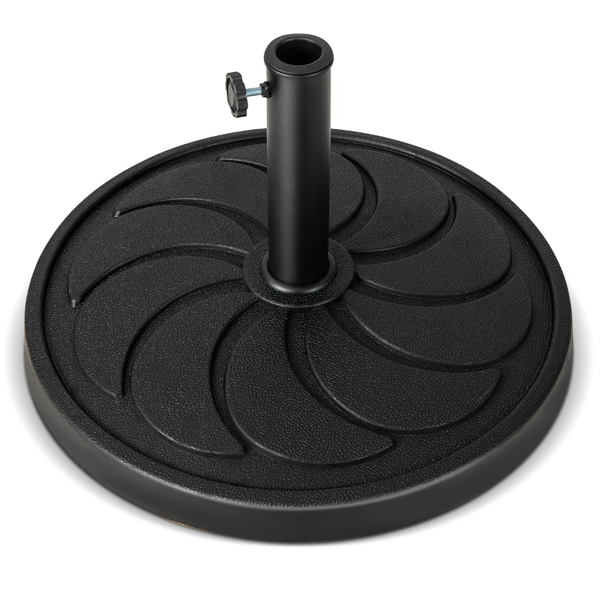 LIVSK Verzwaarde Ronde Parasolvoet 18 kg - Voor 270 cm Parasol met 2 Adapters - Stevig en Duurzaam - Zwart