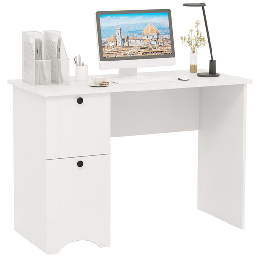 LIVSK Computertafel met 2 Laden - Ruim Werkoppervlak - Duurzaam en Stabiel Design - Multifunctioneel - 109 x 50 x 75 cm - Rustiek