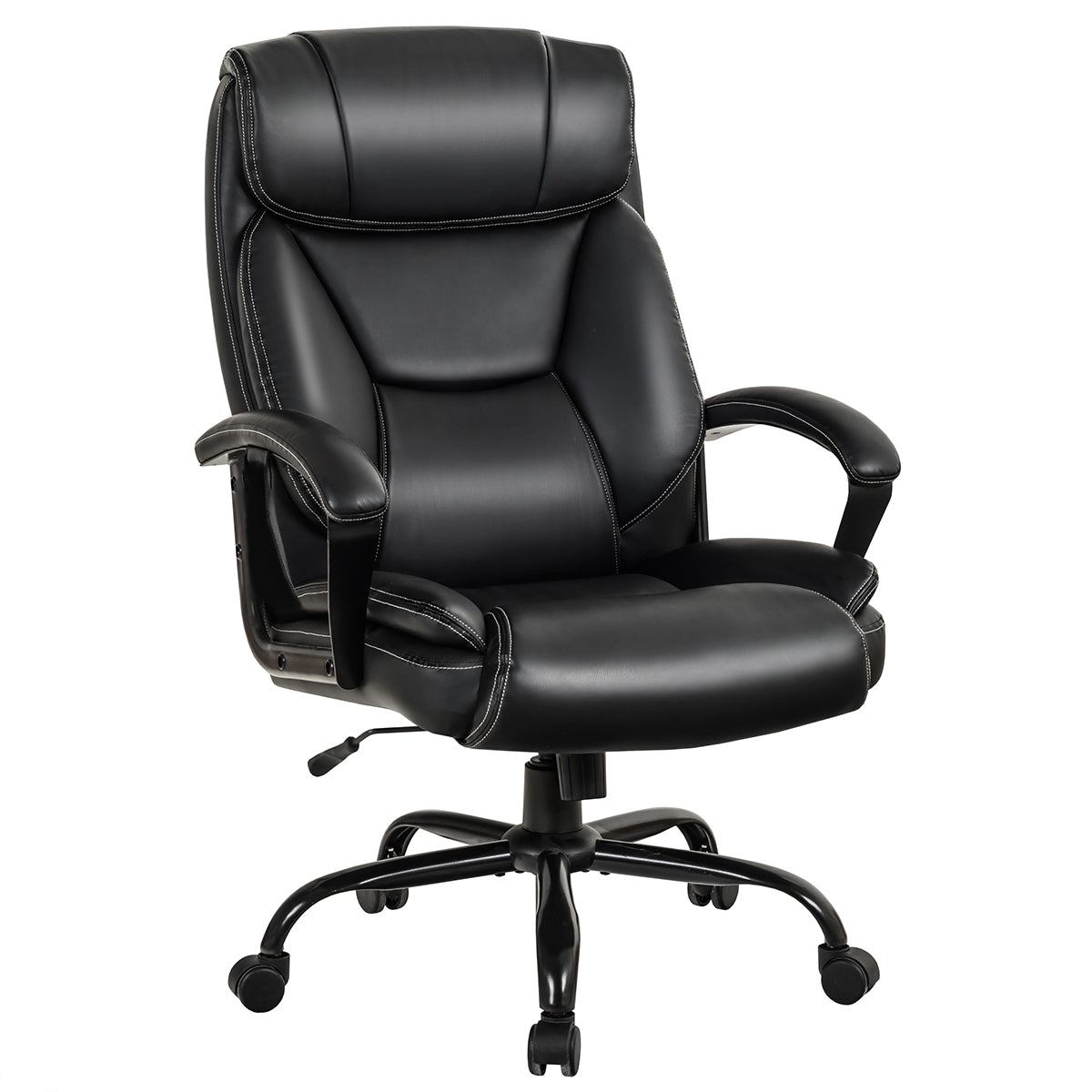 LIVSK Hoge Rugleuning Bureaustoel - Ergonomisch Ontwerp - Verstelbare Hoogte 50-60 cm - Schommelfunctie - Zwart