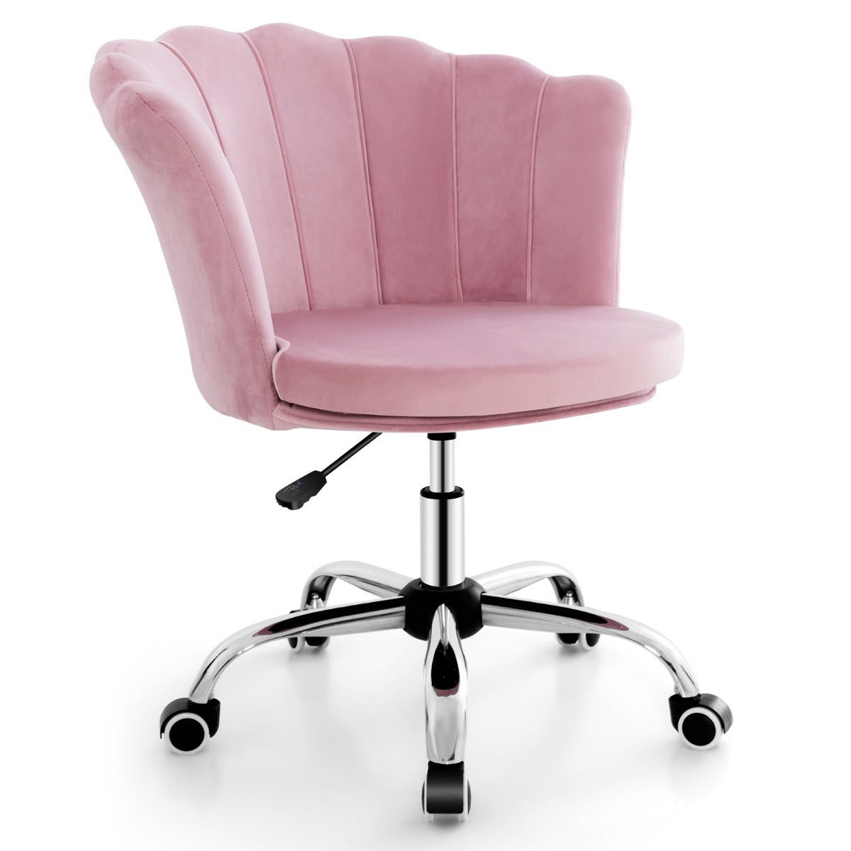 LIVSK Make-upstoel - Ergonomisch Design - Traploze Hoogteverstelling 74-82 cm - 360° Draaifunctie - Huidvriendelijk Fluweel -