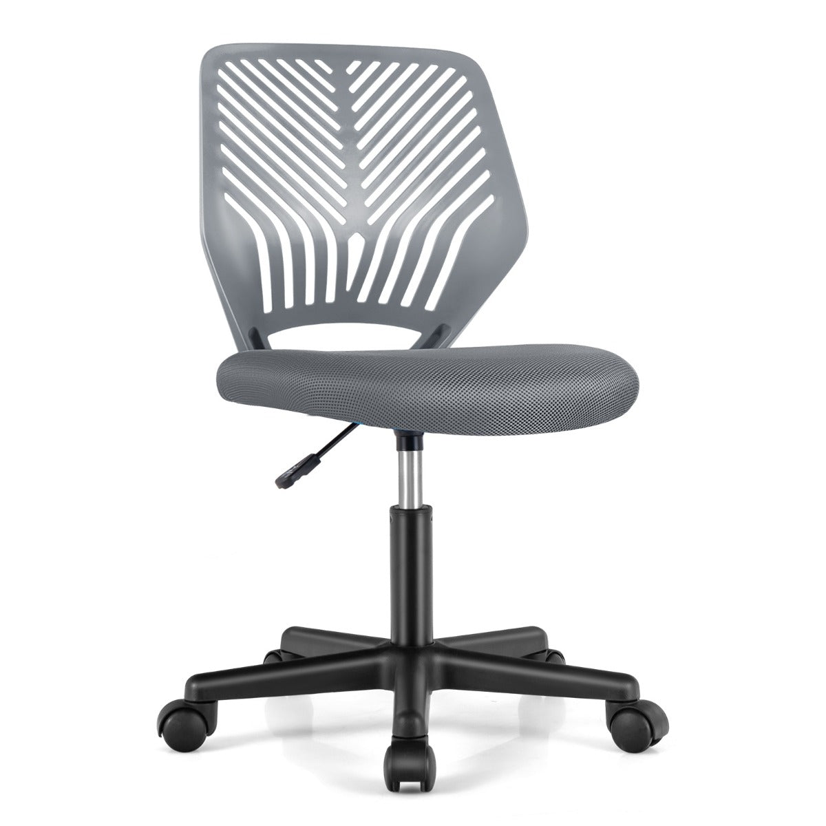 LIVSK Ergonomische Mesh-Bureaustoel - In hoogte verstelbaar - Ademend - Ruimtebesparend - Tot 150 kg - 54 x 54 x 77-89 cm - Blauw