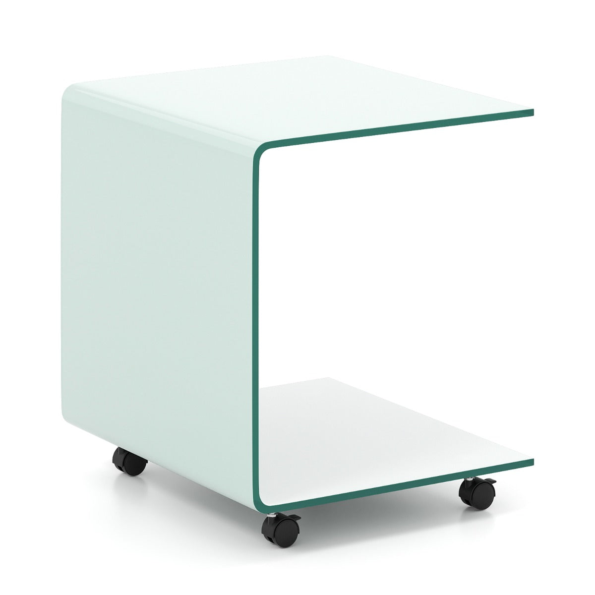 Livsk costway c vormige bijzettafel moderne telefoontafel wit 1 1