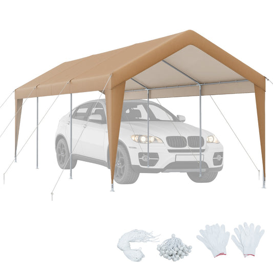 LIVSK Draagbare Carport - Robuust Metalen Frame - UV-Bestendig en Waterdicht - Inclusief Bevestigingsaccessoires - 301 x 600 x