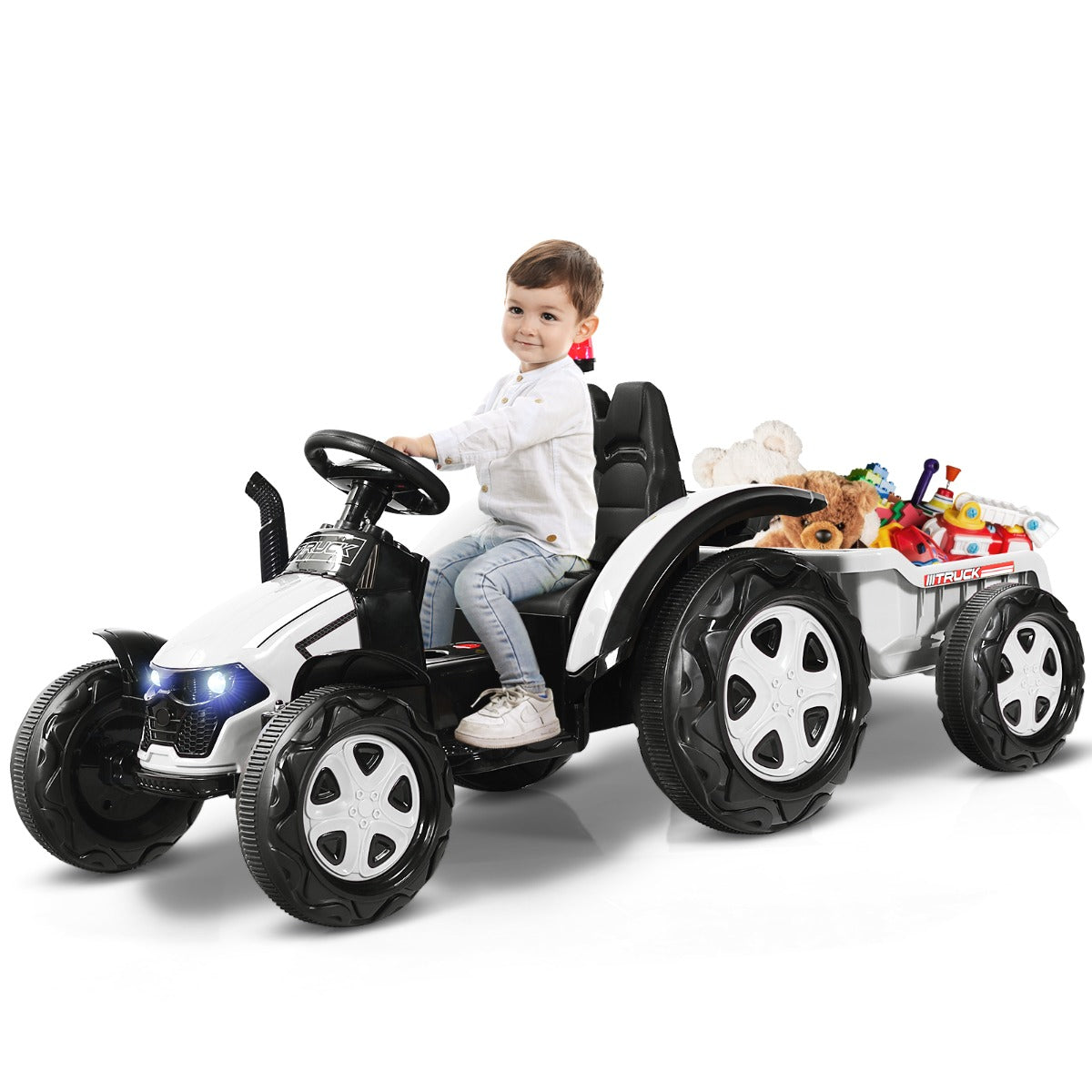 Livsk costway chopper stijl motorfiets voor kinderen en elektrische tractor voor kinderen batterij aangedreven motorfiets om op te rijden en speelgoedtractor
