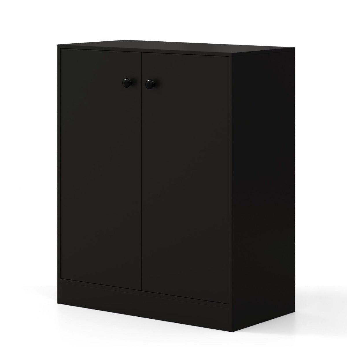 Livsk costway commode met 2 deuren modern dressoir met 3 planken en anti kantelbeveiliging vrijstaande opbergorganizer zwart 1 3