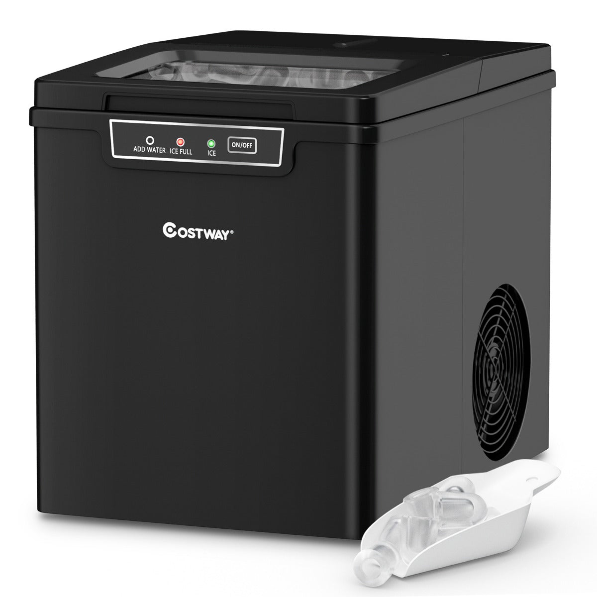 LIVSK IJsblokjesmachine - Produceert 9 IJsblokjes in 8 Minuten - Tot 12 kg per Dag - Compact en Draagbaar - Zwart