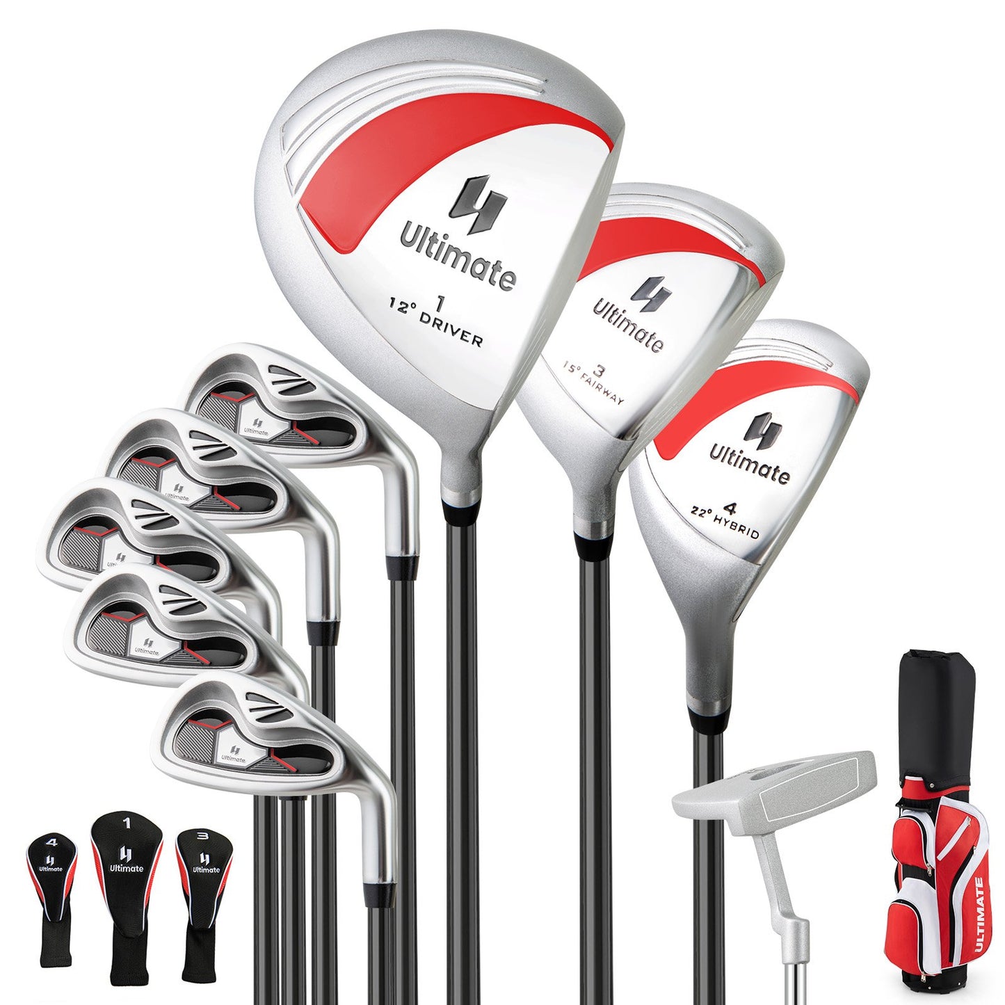 LIVSK Dames Golfclubset Compleet - 460CC Driver - Ultralichte Carbon Fiber Shafts - Antislip Grips - Multifunctionele Golftas -