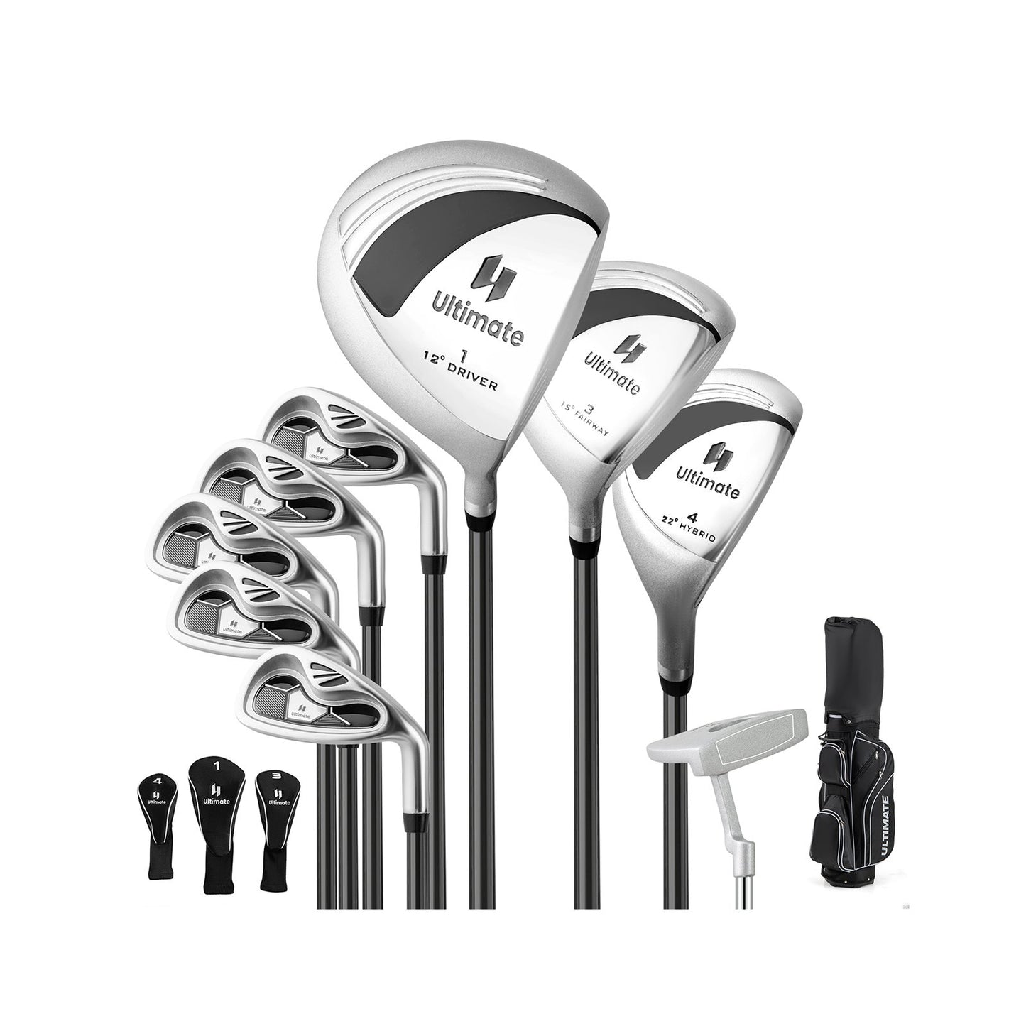 LIVSK Dames Golfclubset Compleet met Draagtas - 460CC Driver - Ultralichte Carbon Shafts - Antislip Grips - Zwart