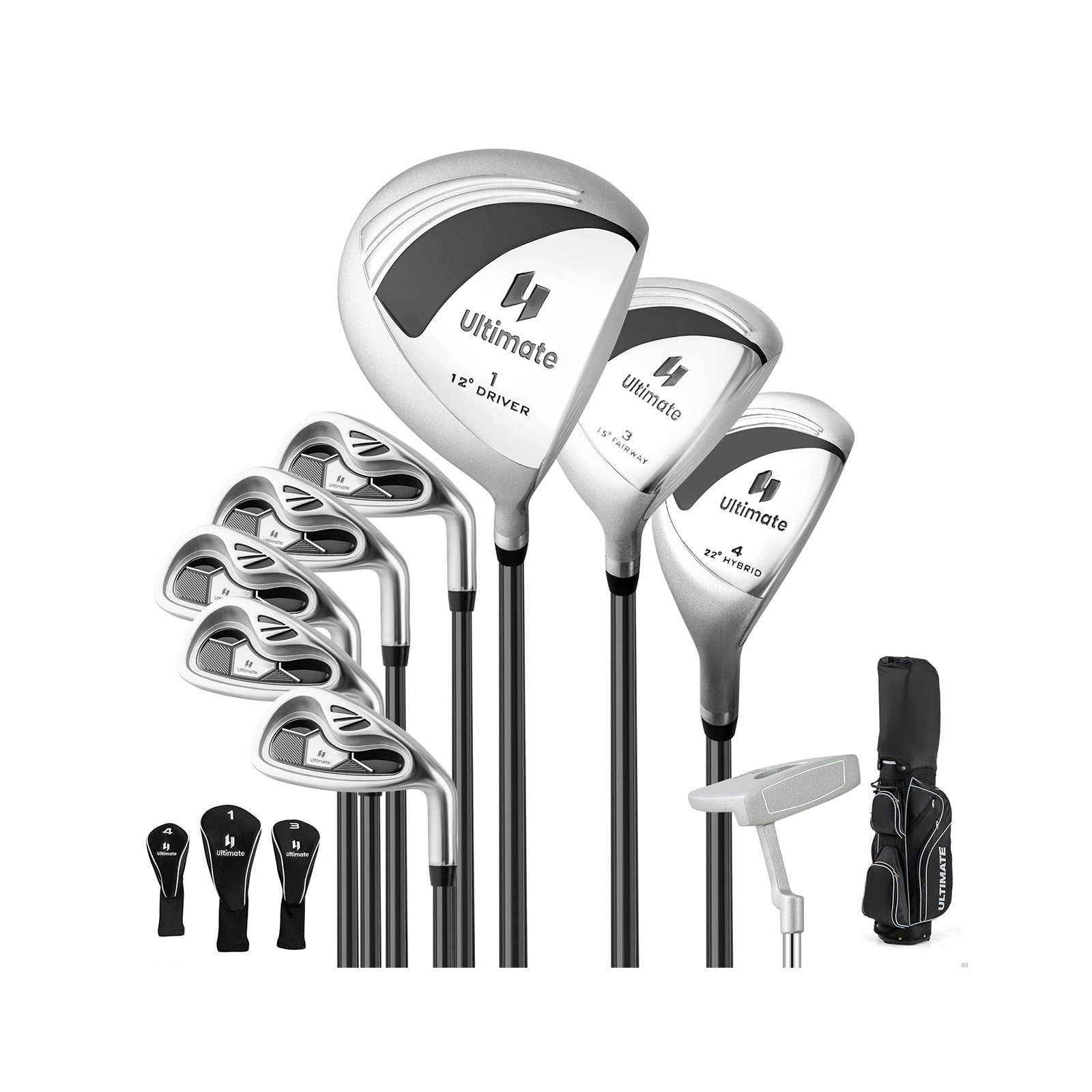LIVSK Dames Golfclubset Compleet met Draagtas - 460CC Driver - Ultralichte Carbon Shafts - Antislip Grips - Zwart
