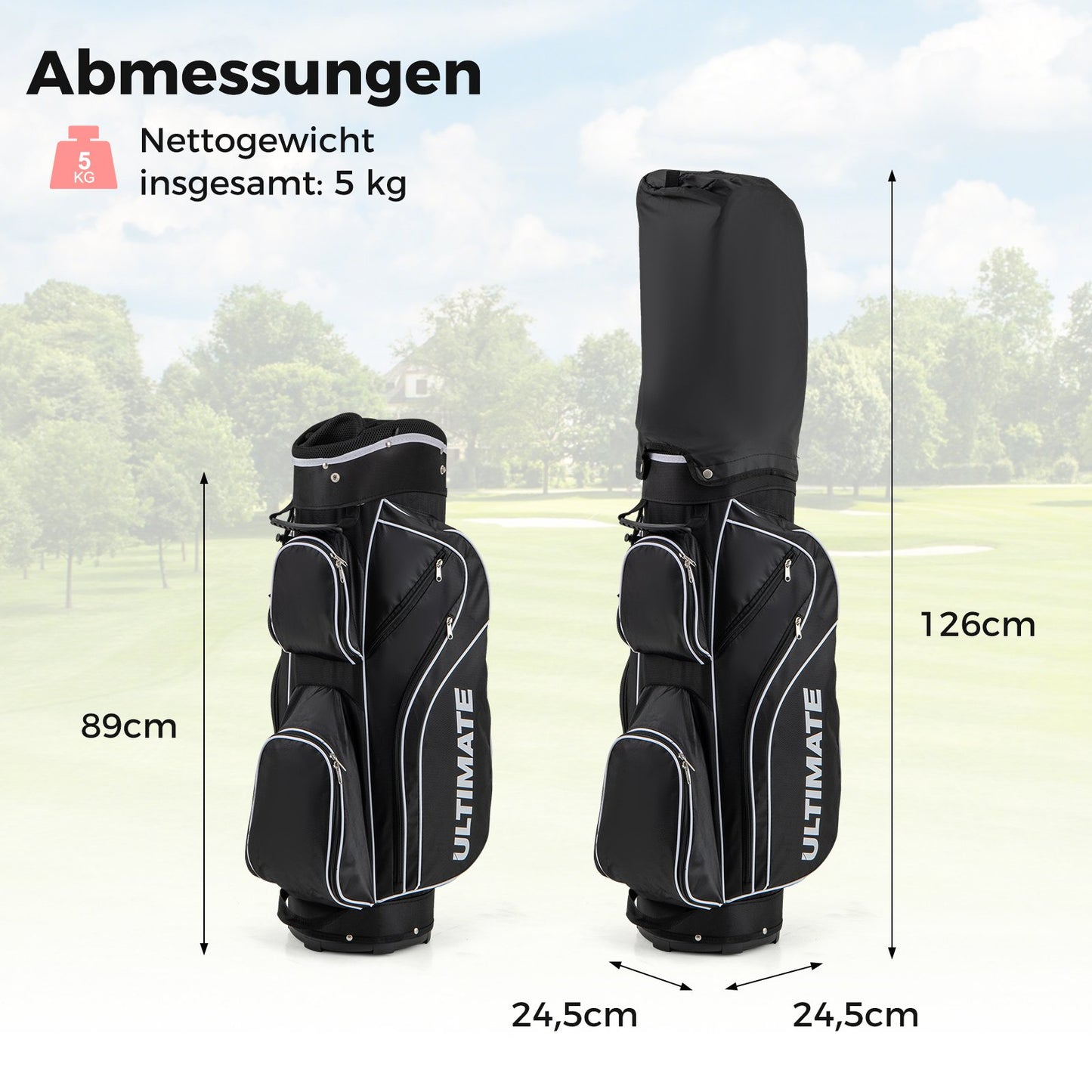 LIVSK Dames Golfclubset Compleet met Draagtas - 460CC Driver - Ultralichte Carbon Shafts - Antislip Grips - Zwart