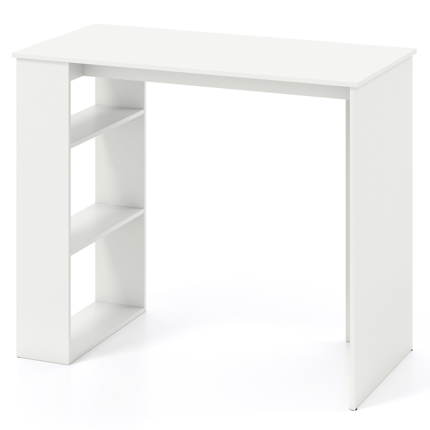 LIVSK Computerbureau met Zijboekenkast - Ruimtebesparend en Stevig - Modern Ontwerp - Tot 104 kg - 90 x 45 x 75 cm - Wit