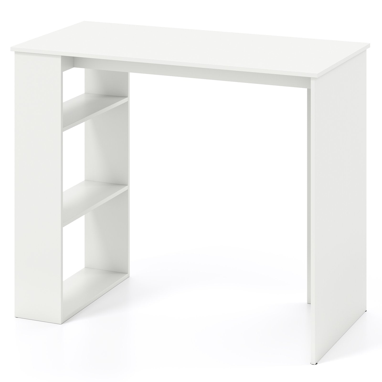 LIVSK Computerbureau met Zijboekenkast - Ruimtebesparend en Stevig - Modern Ontwerp - Tot 104 kg - 90 x 45 x 75 cm - Wit
