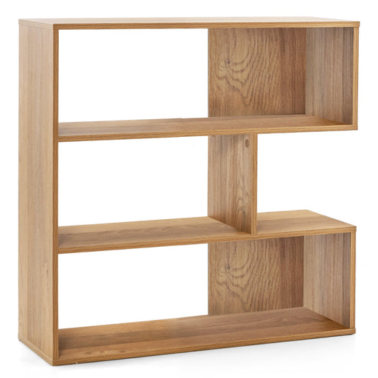 LIVSK Boekenplank met Kantelbeveiliging - Uniek Concave Design - 3 Ruime Planken - Duurzaam Hout - 84 x 29,5 x 83,5 cm -