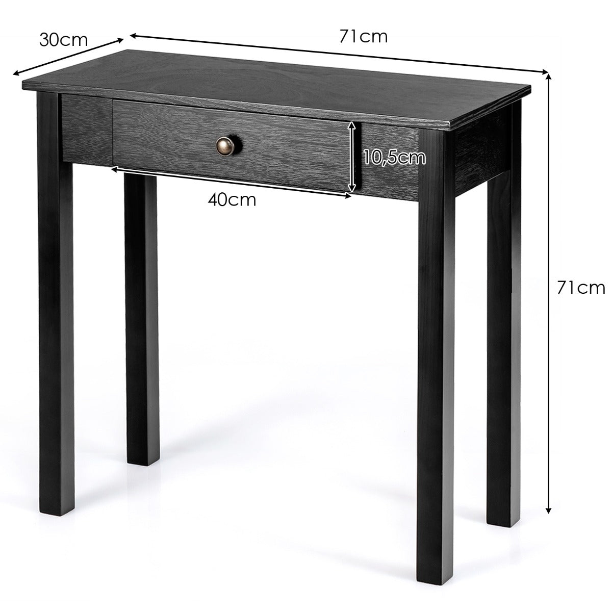 LIVSK Multifunctionele Consoletafel met Lade - Duurzaam Hout en MDF - Waterbestendig - Elegant Ontwerp - 71 x 30 x 71 cm -