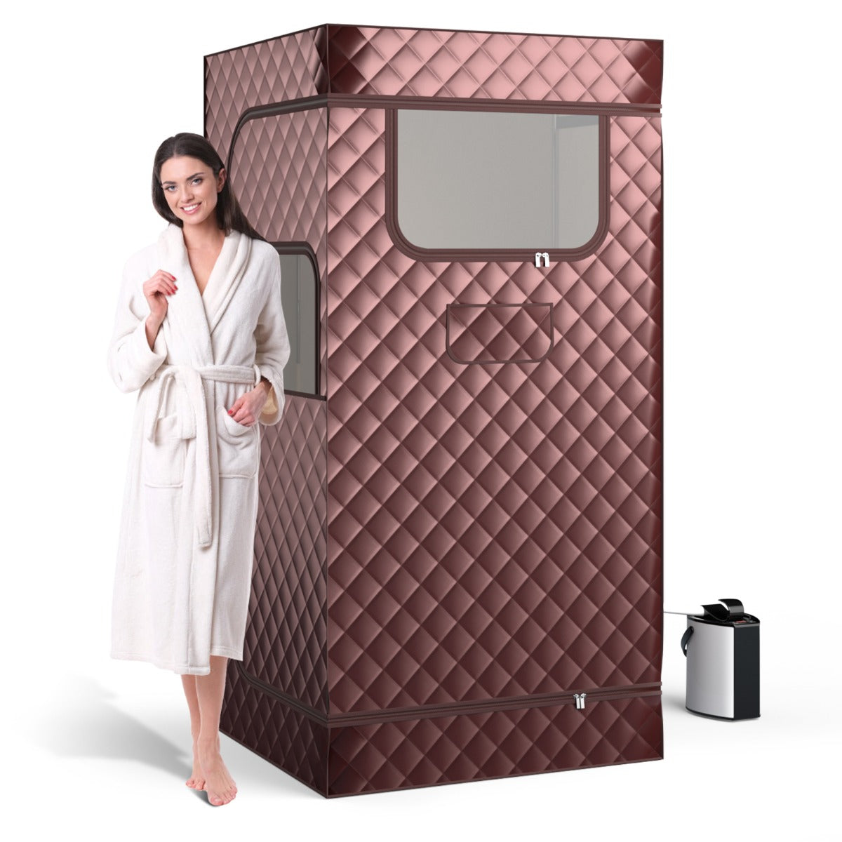LIVSK Sauna-tent met Stoomgenerator - 3L Capaciteit - 9 Temperatuurinstellingen - Veiligheidsvoorzieningen - Koffie