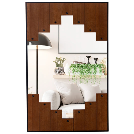 LIVSK Grote Wandspiegel met Pianotoetsenlijst - 95 x 60 cm - Kristalheldere Reflectie - Duurzaam - Verticaal en Horizontaal -