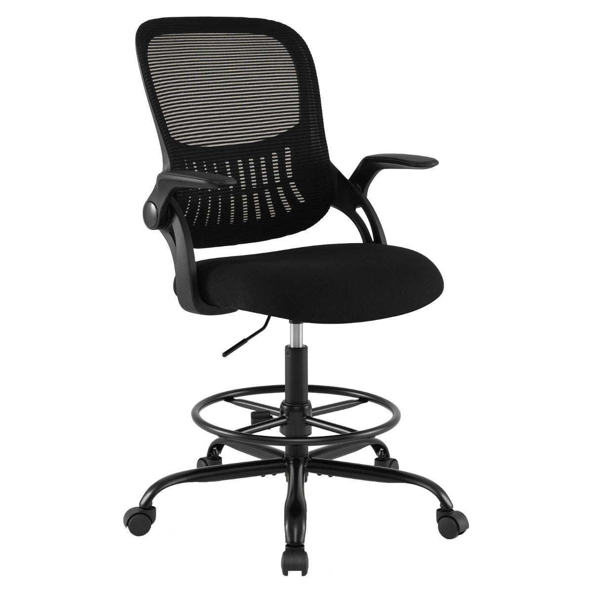 Livsk costway designstoel draaistoel met hoge rugleuning ergonomische sta bureaustoel