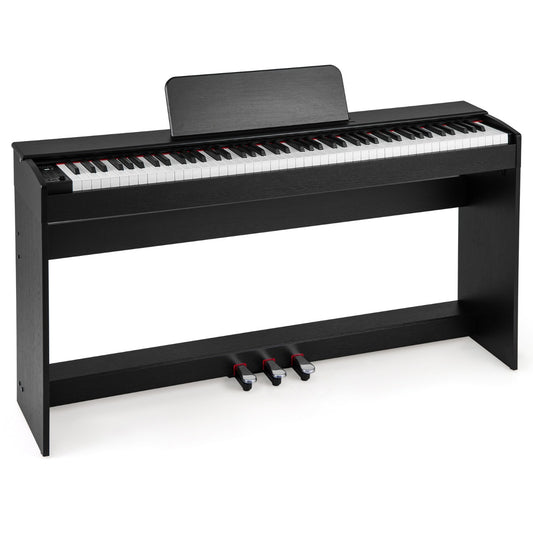 LIVSK Digitale Piano - 88 Gewogen Toetsen - 128 Ritmes en Tonen - Duetfunctie - USB-MIDI - Zwart