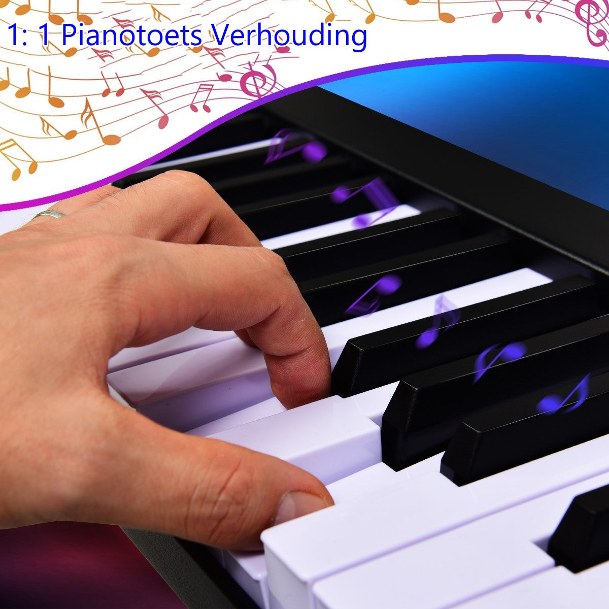 LIVSK Digitale Piano 88 Toetsen - Draagbare Tas - Dynamische Aanpassing - Bluetooth - Rijke Functionaliteit - Zwart + Wit