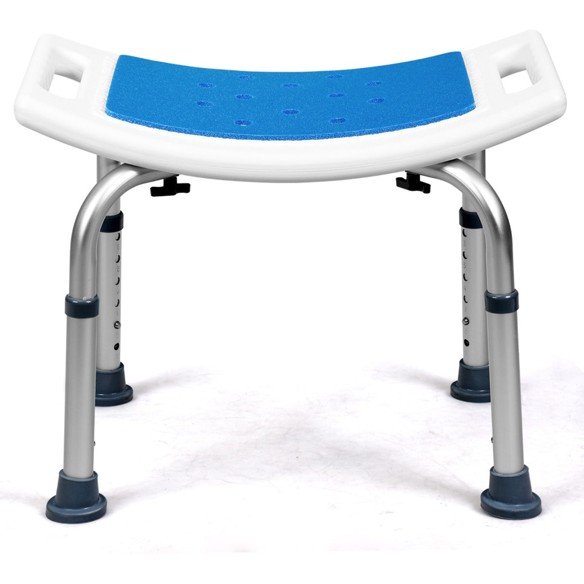 LIVSK Douchekruk - Verstelbaar van 39 cm tot 51 cm - Antislip en Lichtgewicht - Ergonomisch Design - Draagt tot 150 kg - Blauw +