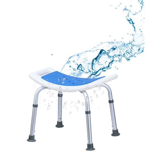 LIVSK Douchekruk - Verstelbaar van 39 cm tot 51 cm - Antislip en Lichtgewicht - Ergonomisch Design - Draagt tot 150 kg - Blauw +