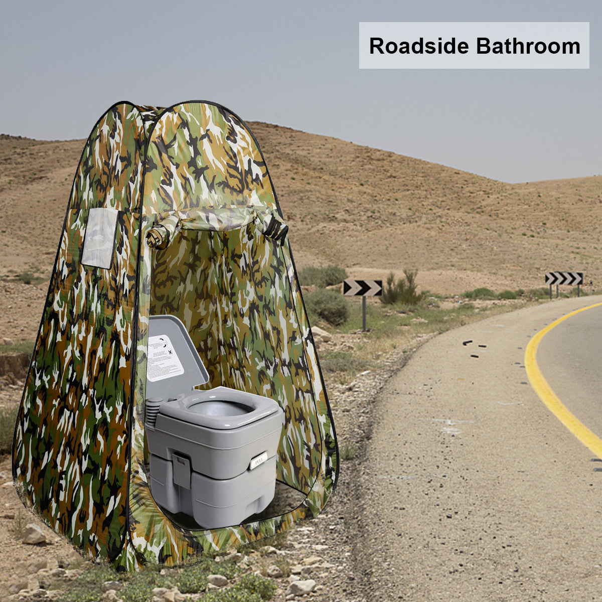 LIVSK Pop-up Douchetent - Waterdicht 190T Polyester - Inclusief Haringen en Draagtas - Ruimte voor 1 Persoon - Fleck-Camouflage