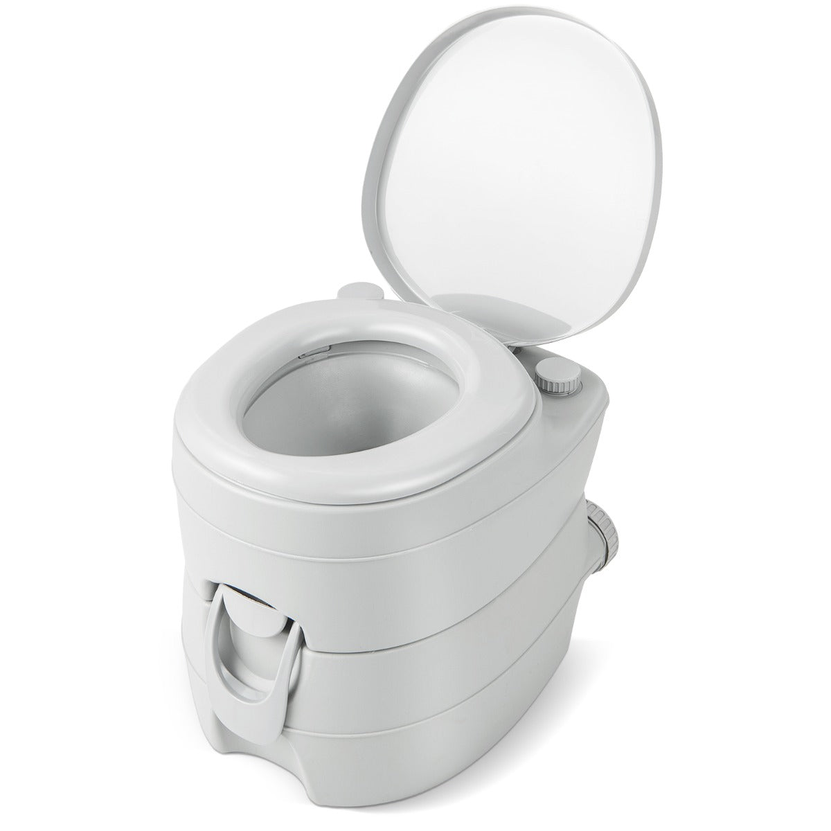 LIVSK Draagbaar Toilet met 20 L Afvalwatertank - Lichtgewicht en Waterdichte Zitting - Voor Kamperen en Boottochten - Grijs