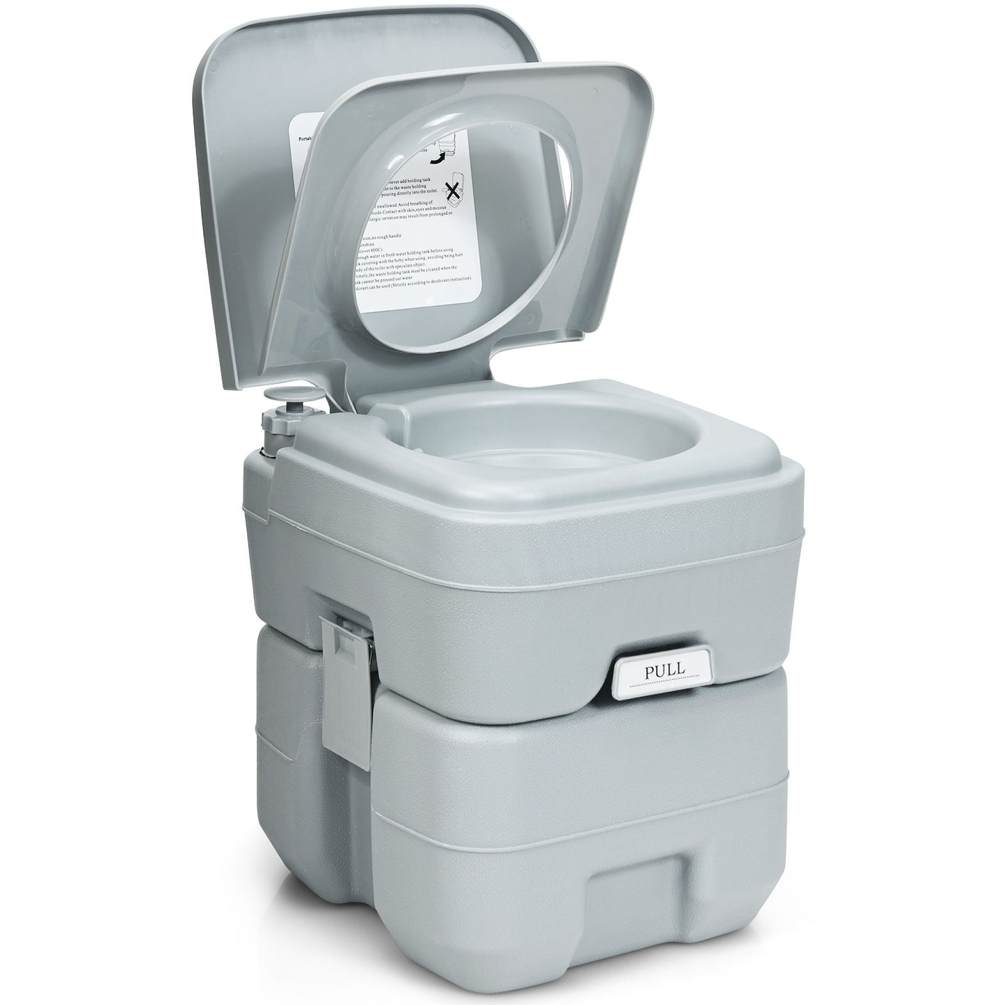 LIVSK Draagbaar Toilet - Lekvrij en Ergonomisch - 20L Afvaltank - Lichtgewicht en Duurzaam - Voor Kamperen en Outdoor - Grijs