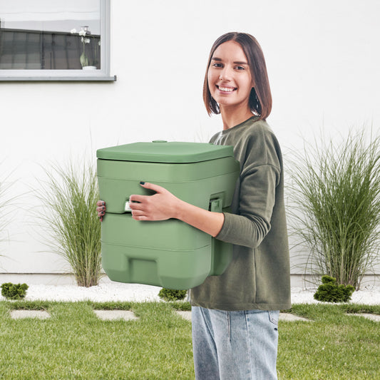 LIVSK Draagbaar Toilet - 20L Vuilwatertank - Lichtgewicht en Compact - Lekvrij Ontwerp - Voor Outdoor Avonturen - Groen