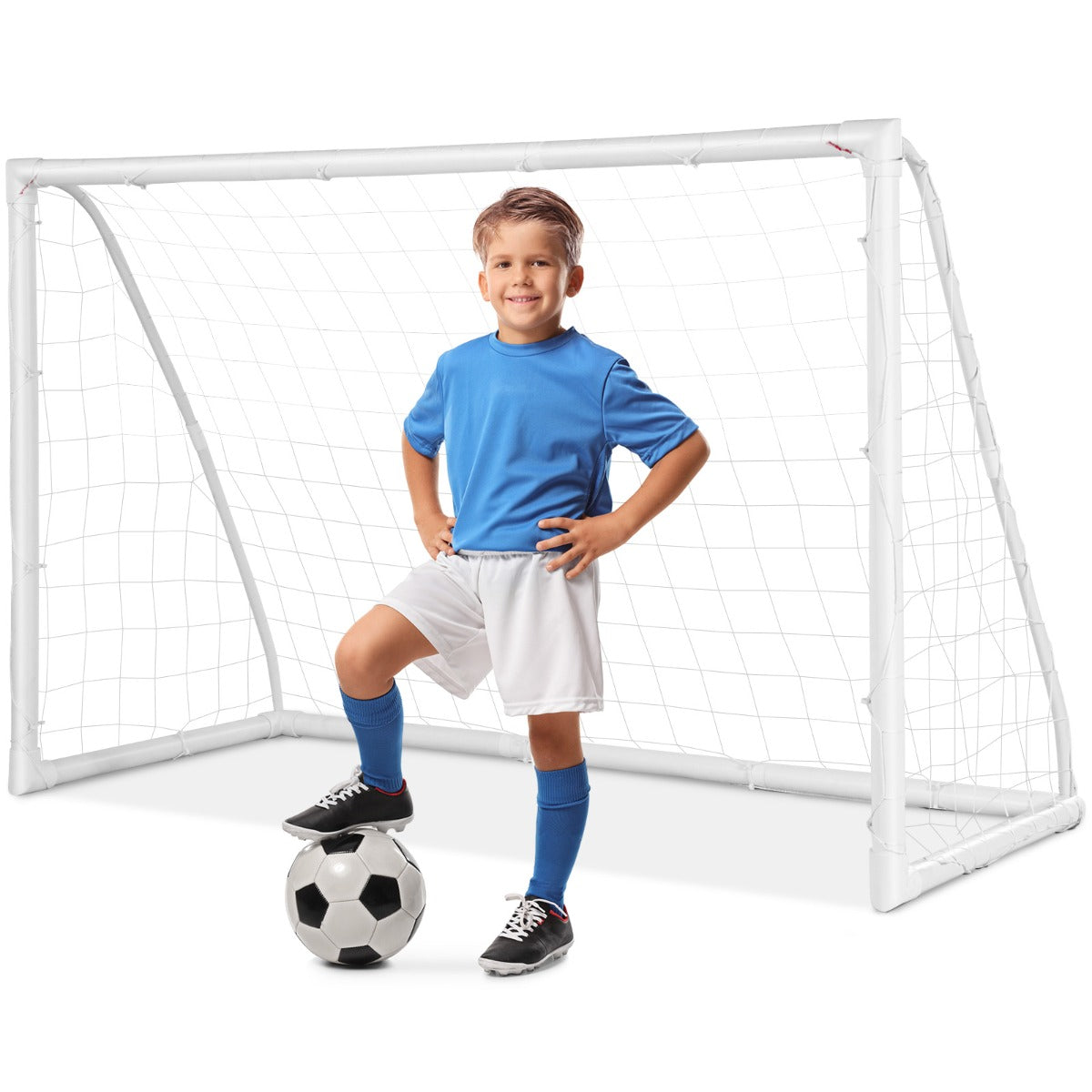 LIVSK Draagbaar Voetbaldoel voor Kinderen - Snel Opzetbaar - Duurzaam UPVC - Voor Actief Spelen - 183 x 80 x 118,5 cm - Zoals
