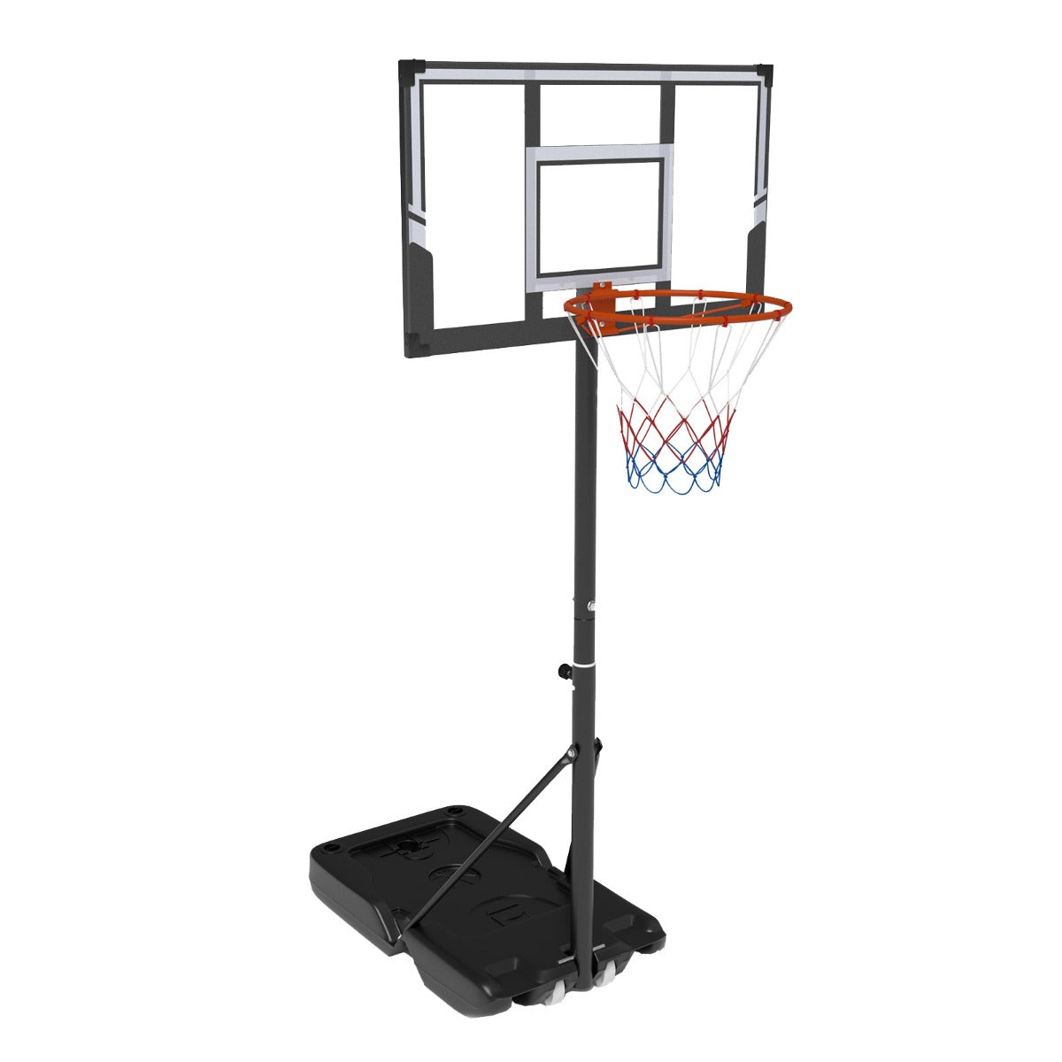 LIVSK Verstelbare Basketbalset - Hoogte 1 tot 3 m - Schokbestendig Bord - Draagbaar met Wielen - Zwart