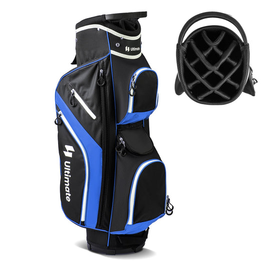 LIVSK Golftrolley Tas - 14 Vakken - Inclusief Regenhoes - Lichtgewicht - Handvatten en Schouderriem - Blauw