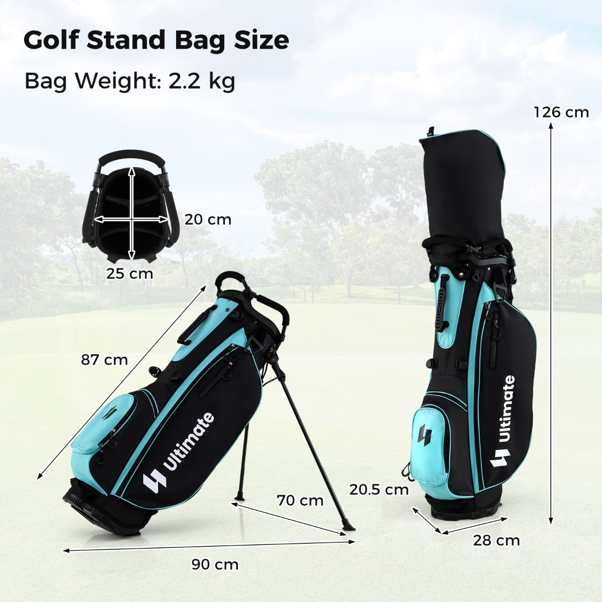LIVSK Damesgolfset - 15-Delige Set met Driver, Woods, IJzers en Putter - Inclusief Golftas met Verstelbare Schouderbanden - Groen