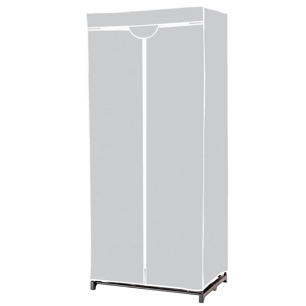 LIVSK Draagbare Kledingkast Organisator - Compact en Duurzaam - Twee Opslagplanken - Waterdichte Hoes - 74 x 50 x 172 cm - Grijs