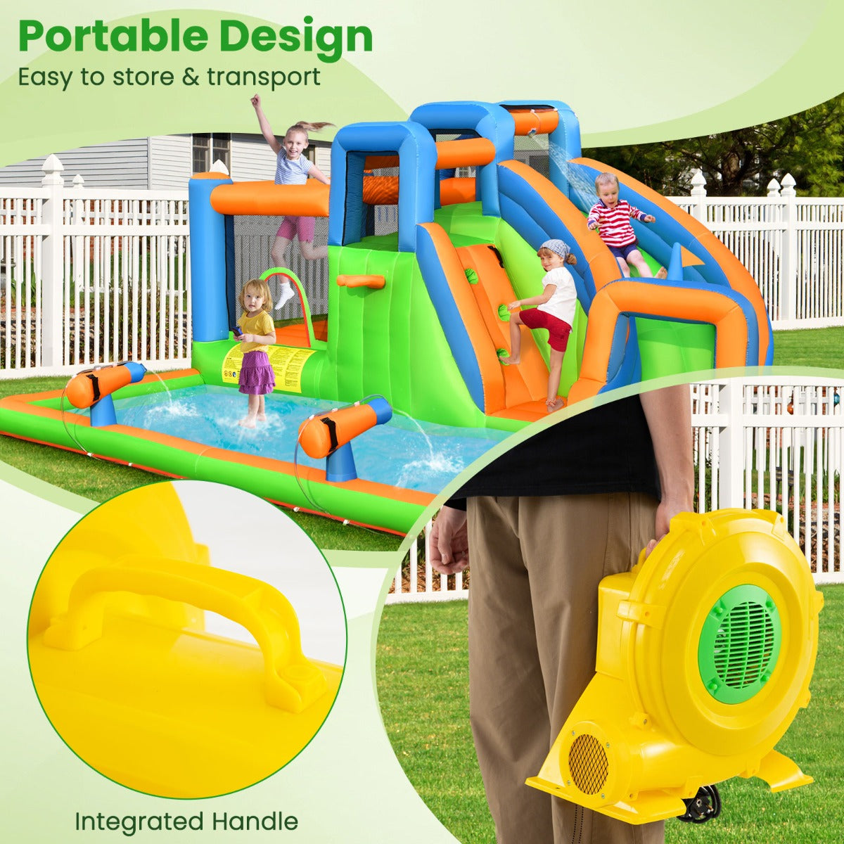 LIVSK Elektrische Luchtblazer 850W - Krachtige Luchtstroom - Slagvaste Behuizing - Waterdichte Schakelaar - 43 x 26 x 40 cm - Geel