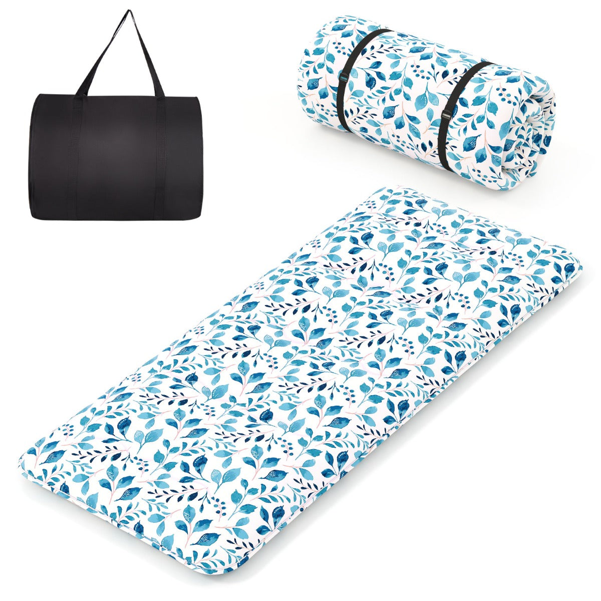 LIVSK Multifunctionele Matras - Draagbaar en Machinewasbaar - Hoge Dichtheid Vulling - Ideaal voor Slapen en Kamperen - Blauw 200