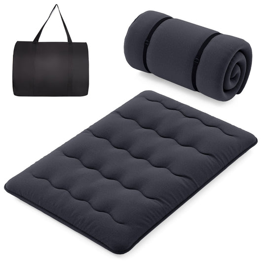 LIVSK Multifunctionele Futonmatras - Hoogwaardig Polyester - Machinewasbare Hoes - Draagtas - 200 x 90 x 10 cm - Zwart