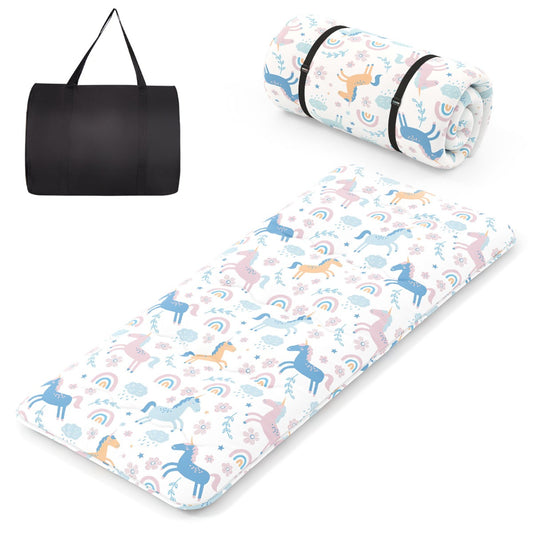 LIVSK Multifunctionele Matras - Draagbaar als Futon, Speelmat of Campingmatras - Afneembare Hoes - 200 x 90 x 10 cm - Kleurrijk