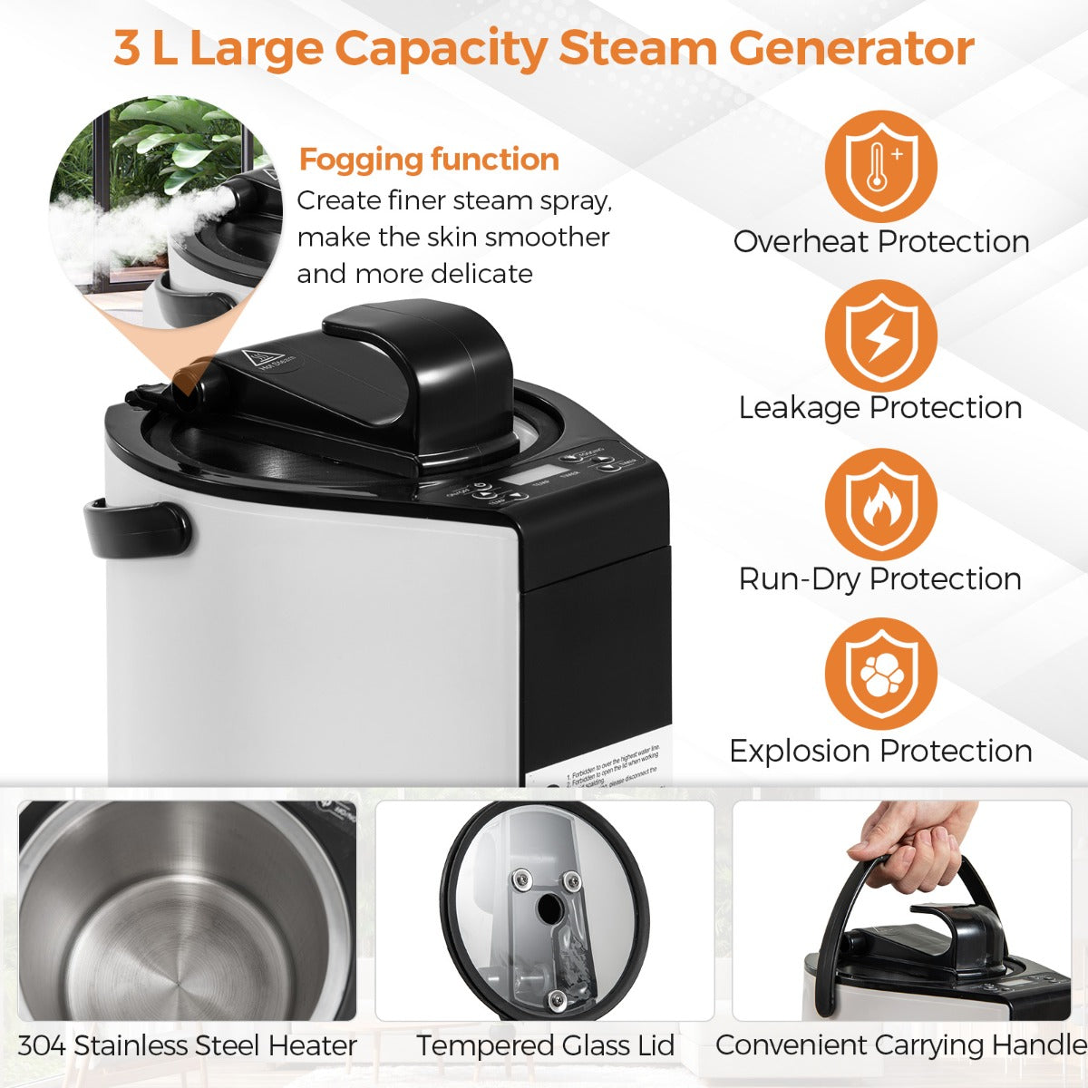 LIVSK Persoonlijke Stoomsauna - 1000 W Stoomgenerator - 9 Temperatuurinstellingen - Multifunctionele Beenopeningen - 89 x 89 x