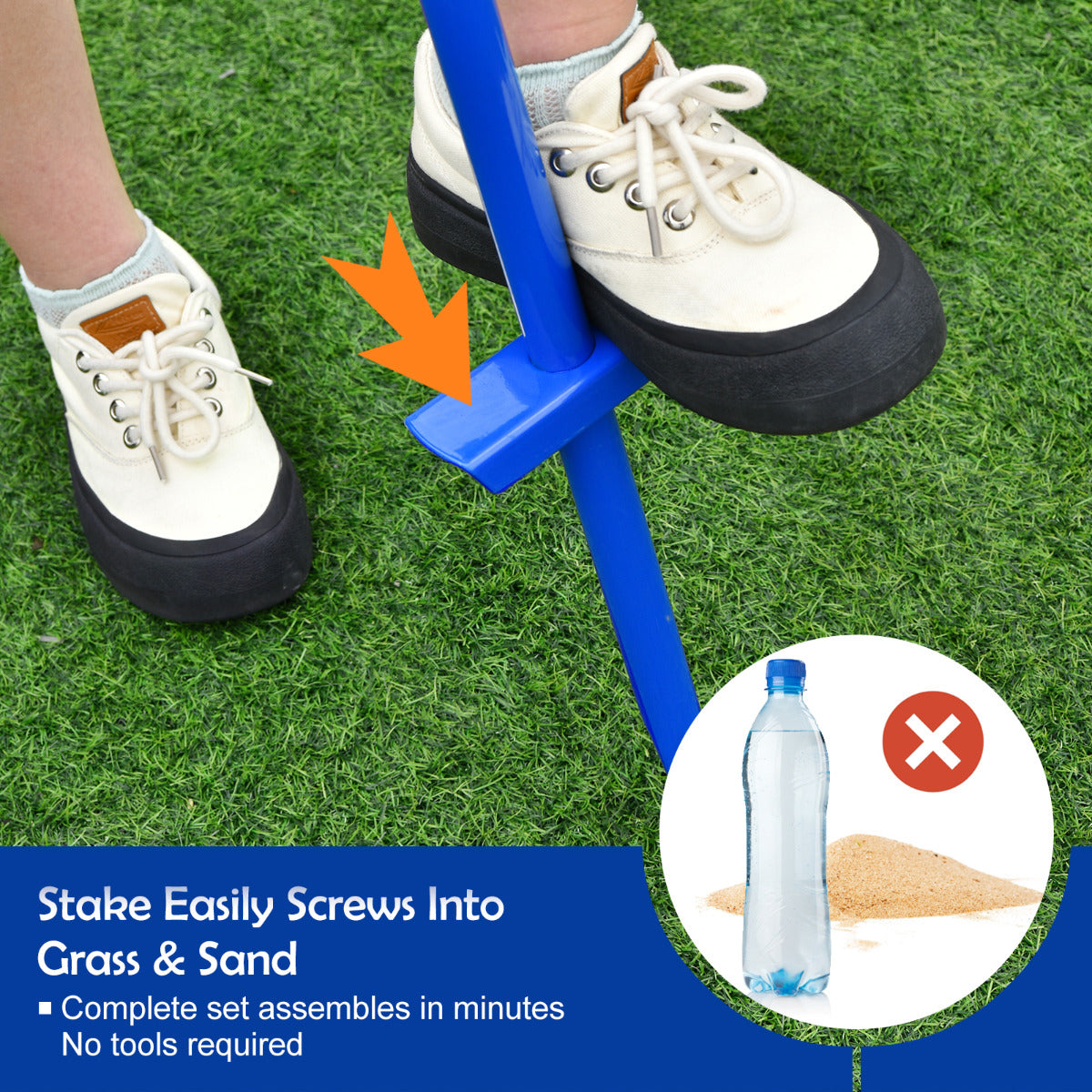 Livsk costway draagbare tetherball set 3 niveaus in hoogte verstelbare set met bal twistball set 4