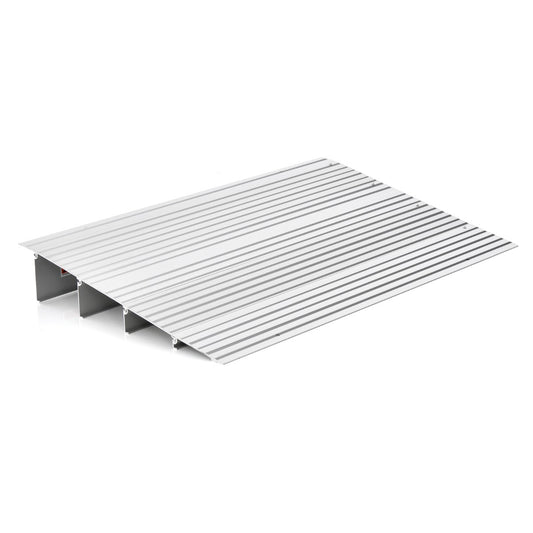 LIVSK Drempeloprijplaat - Hoogte Verstelbaar 4,5 tot 10,5 cm - Robuust Aluminium - Antislip - Tot 317 kg - Zwart