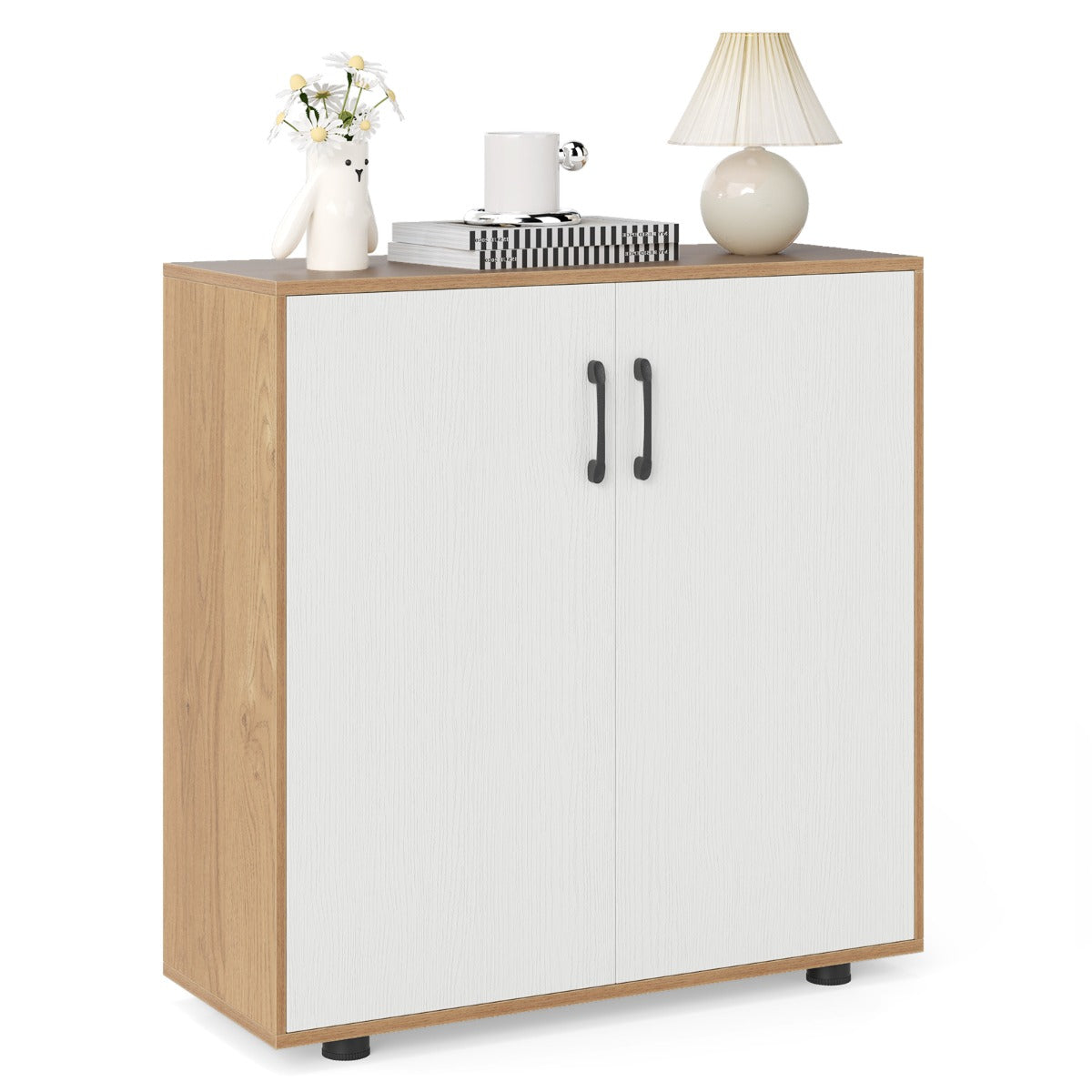 LIVSK Smalle Opbergkast met Verstelbaar Rek - Ruimtebesparend voor Kleine Ruimtes - Tot 80 kg - 80 x 31,5 x 82 cm - Natuur