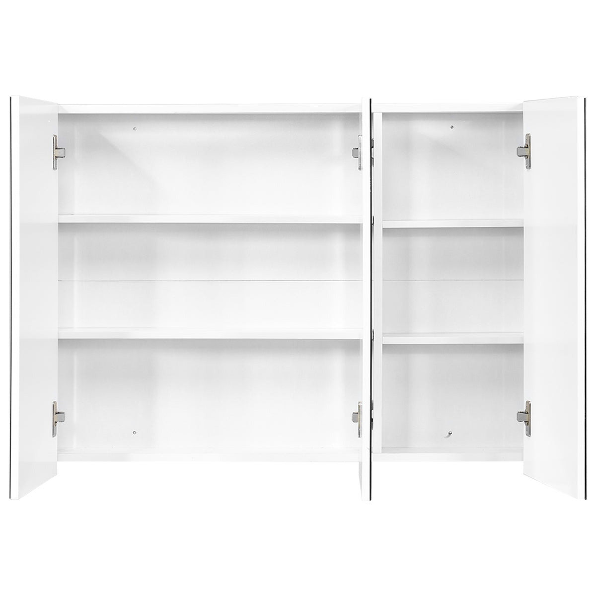 LIVSK Badkamer Hangkast met Spiegel - Hoogwaardig MDF - 3 Deuren - 2 Verstelbare Planken - Modern Design - Wit