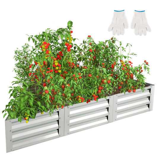 LIVSK Metalen Plantenbak Set - 6 Driehoekige Bakken - Ruime Plantcapaciteit - Gegalvaniseerd IJzer - Eenvoudig te Monteren -