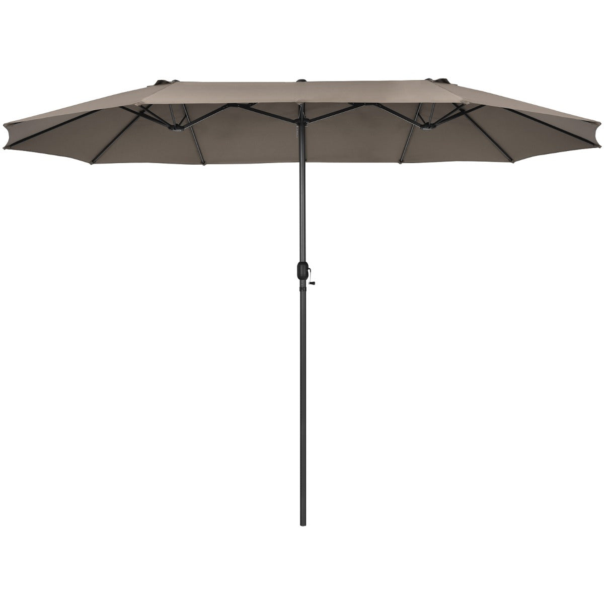 LIVSK Dubbele Terrasparasol 470 x 280 x 245 cm - UV-Bescherming - Handslinger - Duurzaam - Bruin