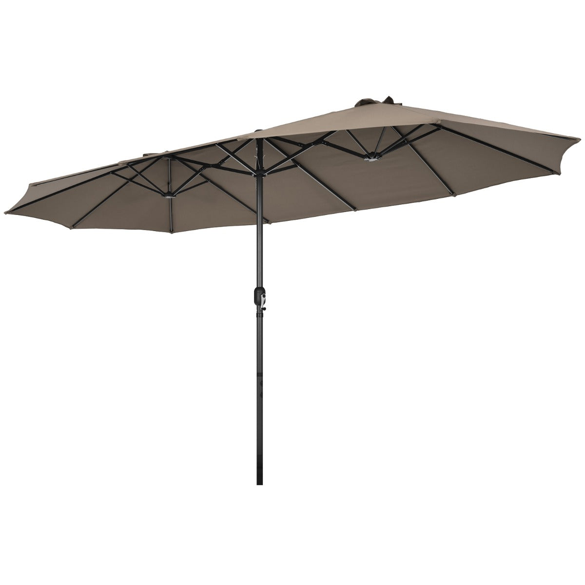 LIVSK Dubbele Terrasparasol 470 x 280 x 245 cm - UV-Bescherming - Handslinger - Duurzaam - Bruin