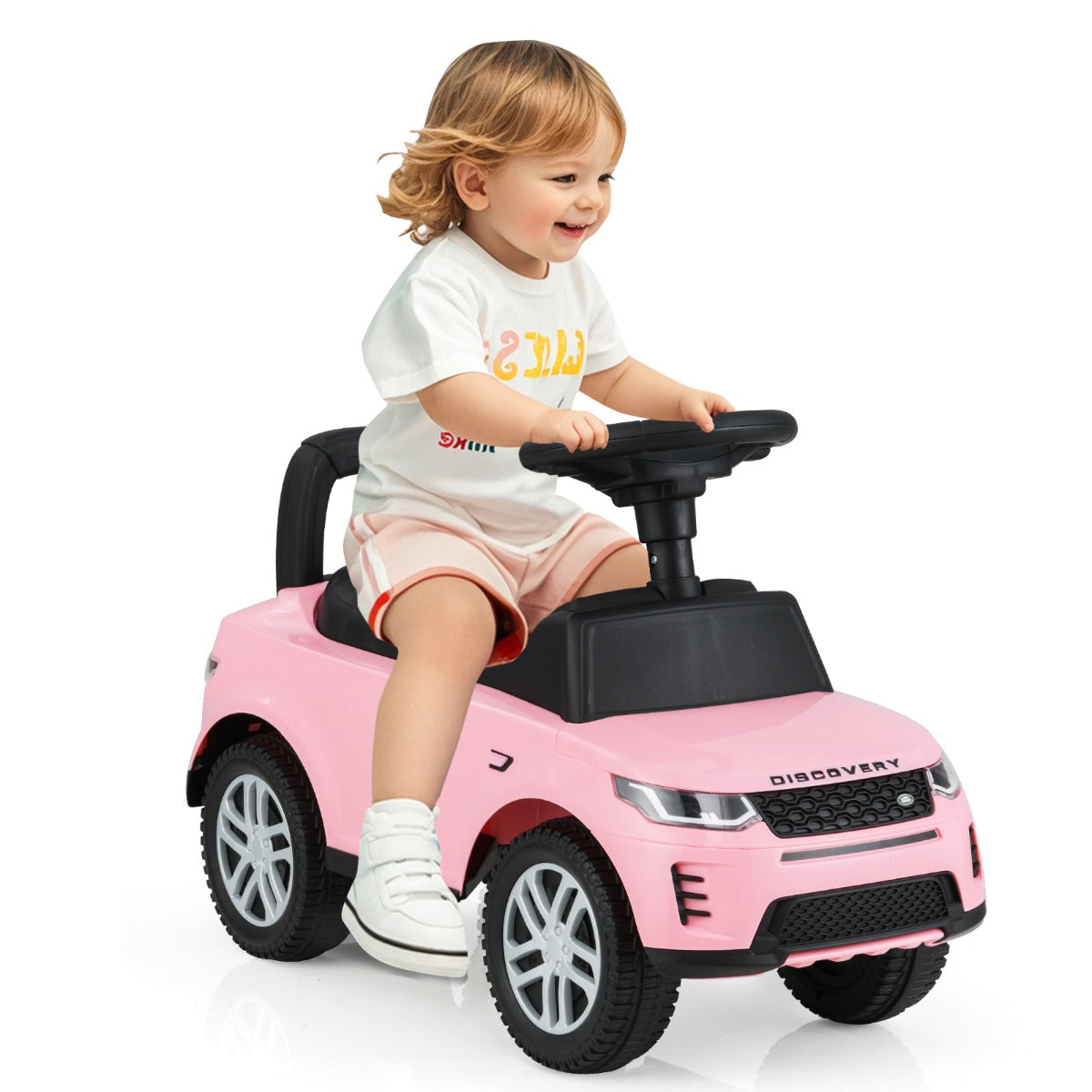 LIVSK Loopauto voor Kinderen - Veilig en Stabiel met Claxon en Motorgeluiden - Opbergruimte onder Zitting - Tot 25 kg - Roze