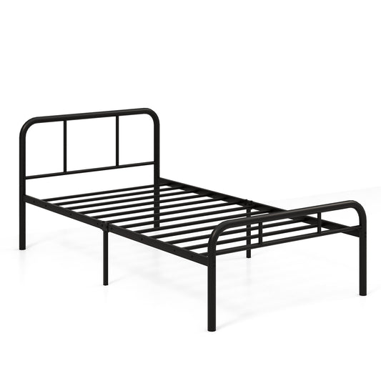 LIVSK Metalen Platformbed - Voeteneinde - Geventileerd Lattenbodem - Ondersteuning tot 220 kg - Eenvoudige Montage - Zwart