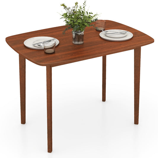 Livsk costway eetkamerset met 2 stoelen en tafel rustieke stijl met rubberhouten poten stoelen met hoge rugleuning en vulling voor kleine ruimtes