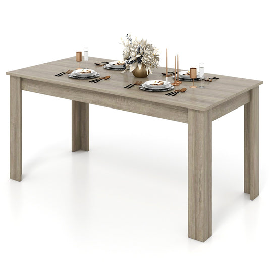 LIVSK Eettafel van Hout 160 x 80 x 77 cm - Voor 6-8 Personen - Stabiele L-vormige Poten - Multifunctioneel - Houtkleur